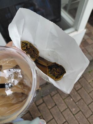 Vegan Matcha doughnut at Stand Point in Fukuoka