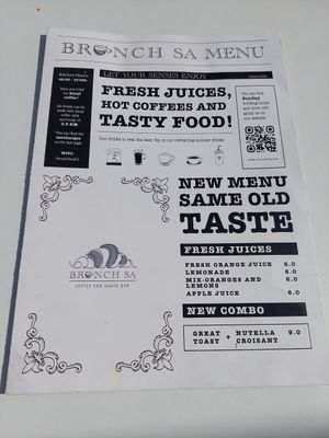 Menu at Brunch Sa in Sarajevo