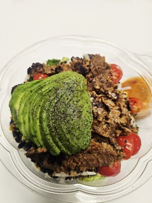 Avocado & Quinoa Superfood Ensalada with added Impossible Chorizo (vegan) at Mendocino Farms in Sacramento