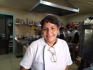 A chef at Restaurante Preta in Salvador