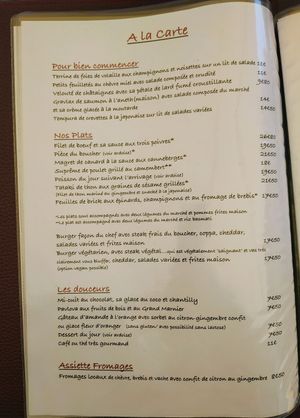 Menu at Restaurant Le Grand Minuscule in Lodeve