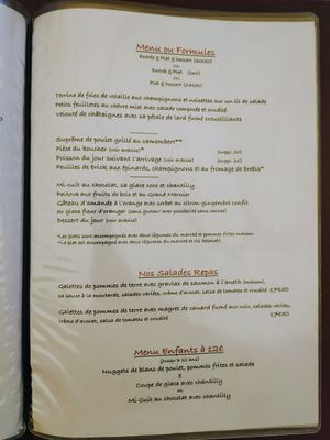 Menu at Restaurant Le Grand Minuscule in Lodeve