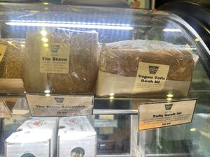 Two vegan sandwich options, they can be toasted before take-out or eating in  at Green Line Cafe in Philadelphia