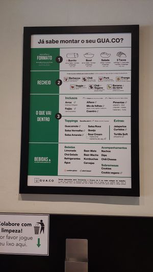 Cardápio at GUA.CO - Mackenzie in Sao Paulo