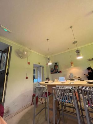 Half the restaurant   at Choclo Ceviche Restaurant in Lisbon