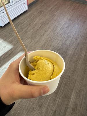 Mango ice cream   at Millie's in Wexford