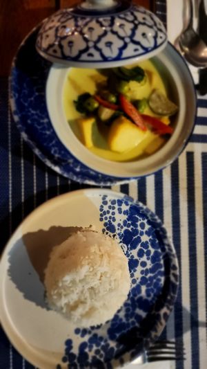 Green tofu curry at Odyssey Mediterranean in Koh Phayam