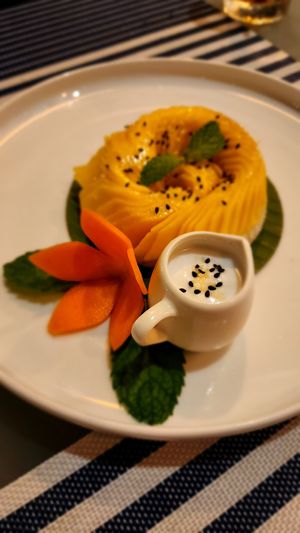 Sticky rice and mango at Odyssey Mediterranean in Koh Phayam