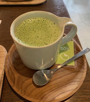 matcha latte with soy milk  at Ban Inoue Todaiji in Nara