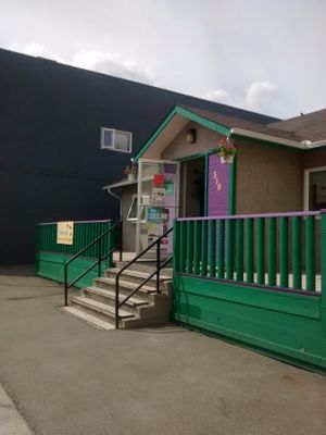 Outside at 3 Beans in Whitehorse