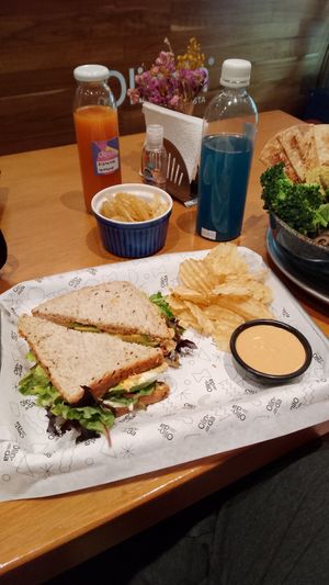 Avo Hummus y Queso cream Sandwich at Olinda in Merida