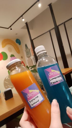 Sistema Inmune and Limonada Electrica drinks at Olinda in Merida