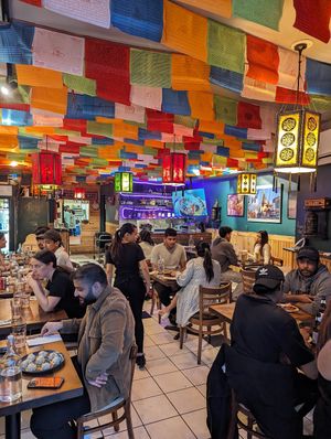 Seating area at Momo Ghar in Toronto