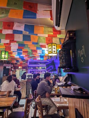 Seating area at Momo Ghar in Toronto