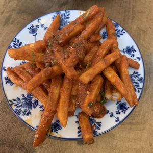 Spicy friesd  at Momo Ghar in Toronto