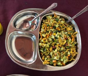 vegan Bhel Puri (12k UGX)  at Govinda's in Kampala