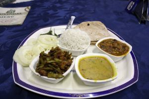 Mini thali, vegan. at Govinda's in Kampala