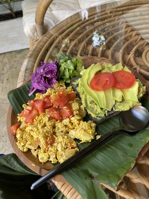 avocado toast & scrambled tofu  at Pregnant Coconut Caffe in Jimbaran