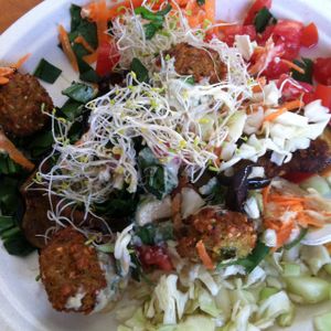 falafel salad at Falafelito - Coyoacan in Mexico City