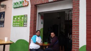 Cafe entrance at Falafelito - Coyoacan in Mexico City