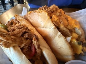 “cheesesteak” yum!!!!  at Brave The Flames in Tannersville