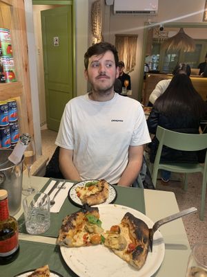 Artichoke and pumpkin pizza   at Bigalia Pizza Napolitana in Mendoza