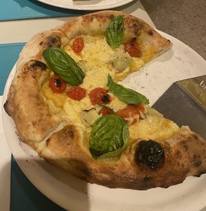 The pizza with pumpkin purée base!   at Bigalia Pizza Napolitana in Mendoza