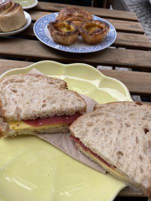 ”Cheese” and ”ham” sandwich & pastries   at Odete Bakery - Cedofeita in Porto