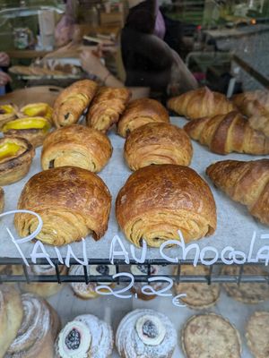 Chocolate croissants at Odete Bakery - Cedofeita in Porto