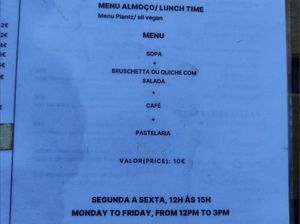 Menu daily at Odete Bakery - Cedofeita in Porto