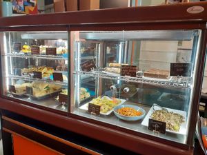 Cabinet food at Modaks Espresso in Dunedin