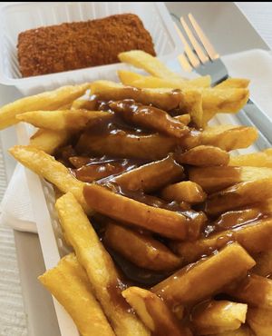 Vegan stoofvleessaus  at Frituur Lovato's in Genk