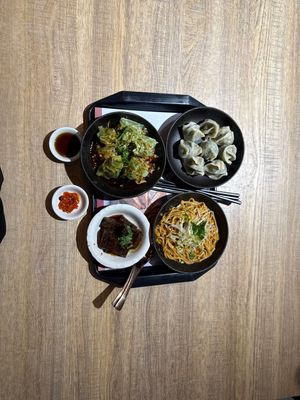 Dumplings & noodles  at FJ Veggie 芳珍蔬食  - Linsen South in Taipei