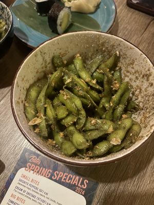 Garlic edamame starter  at BITES Asian Kitchen + Bar in Chicago
