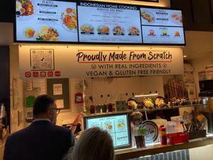 Front of Kiosk at Jakarta Munch in New York City