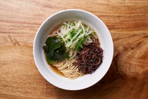 vegetable soy sauce ramen at Ra-men Akasaka Mizuna in Tokyo