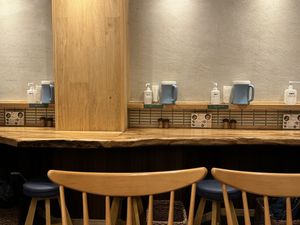 Inside. Single Seating.  at Ra-men Akasaka Mizuna in Tokyo