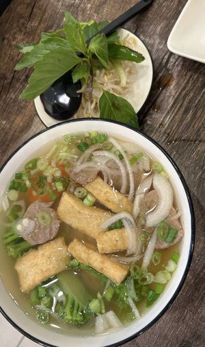 Vegan noodle soup  at Ngan Toi Boutique Cafe in Surrey