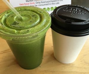 Juice and coffee at Dawson's Market in Rockville