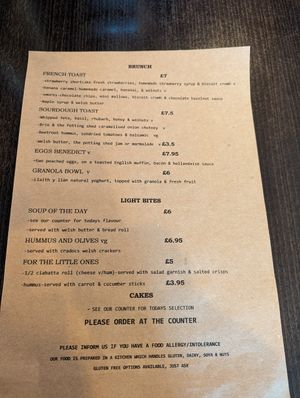 Menu at West Point Trading in Haverfordwest