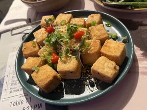Salt & pepper tofu  at Palette Tea Garden - Hillsdale Shopping Center in San Mateo