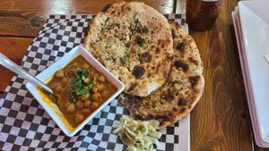 Vegan Amritstra? Dish. Delicious dough bread.  at Chatkhara By Krishna in Edmonton