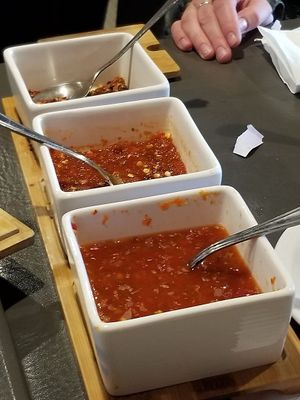 Spices to add to food at Anna Thai Restaurant. at Project Animal Freedom - Decatur, IL  in Decatur