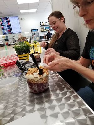 We cram our bowls full with some extra toppings! at Project Animal Freedom - Decatur, IL  in Decatur