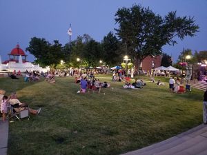 The Art Farm art exhibit under the green tents in back

Great turnout with people enjoying the music and serene evening at Project Animal Freedom - Decatur, IL  in Decatur