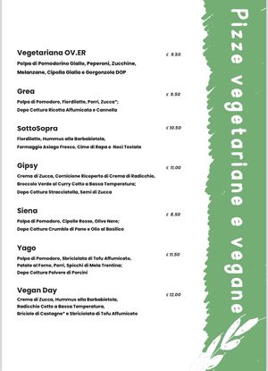 Proposta vegetariana/vegana invernale   at OV.ER Pizzeria in Rovereto