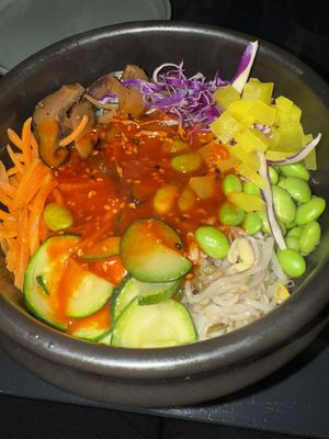 Vegan bibimbap  at Sun and Moon Eatery in Launceston