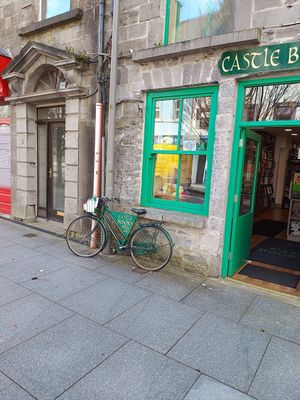 Bicycle outside at Castle Books  in Castlebar