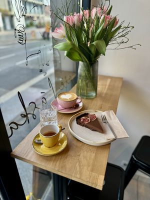 Window sitting   at Café Láska in Vienna