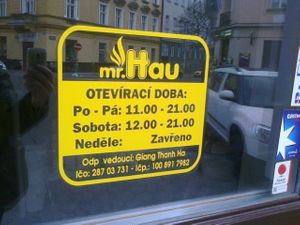 Mr Hau opening hours at Mr. Hau in Prague